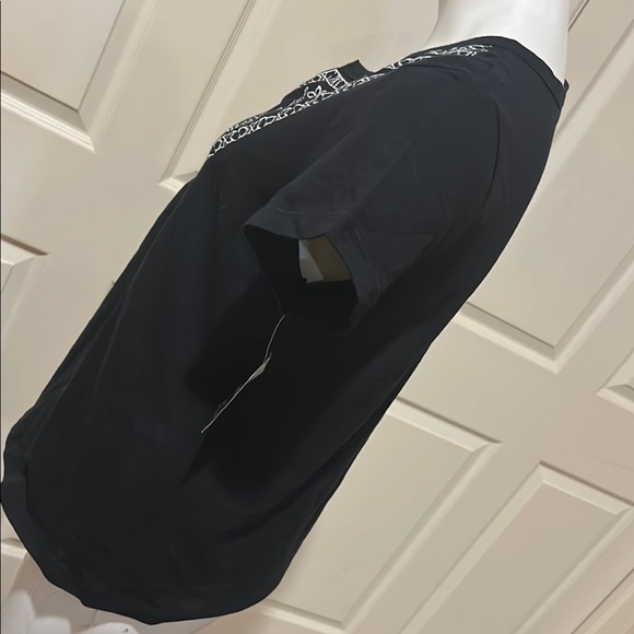 St. John's Bay Black Blouse with White Embroidery Top. NWT. PM - Picture 3 of 8